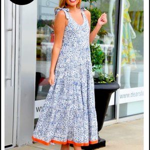 NWOT! THML CottageCore Vacay Dream Maxi Length Tiered Dress. Size S